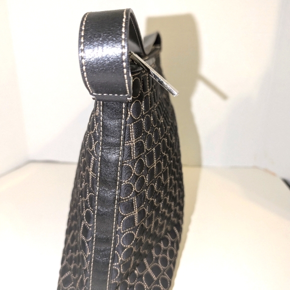 Kate Spade Black Signature Noel Logo Purse Pink Suede Interior‎ - Picture 4 of 14